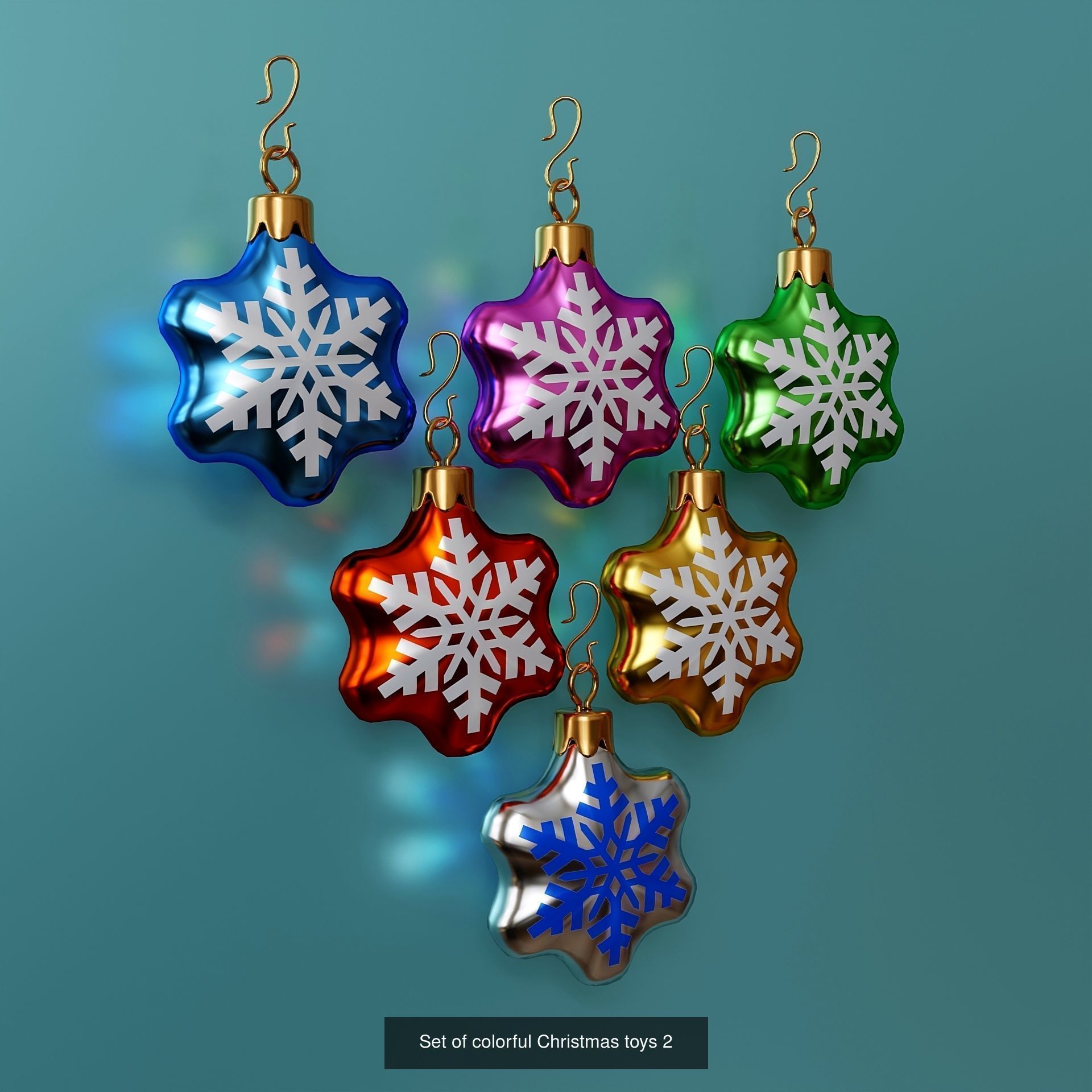 Set of Christmas tree toys 3D Model Collection_3