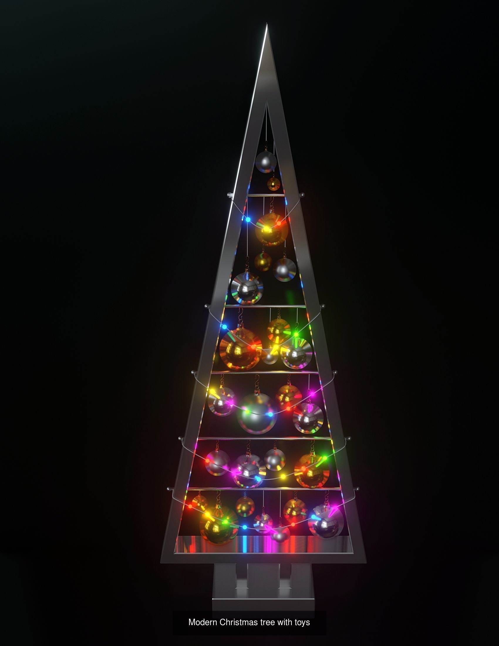 Set of Christmas tree toys 3D Model Collection_5