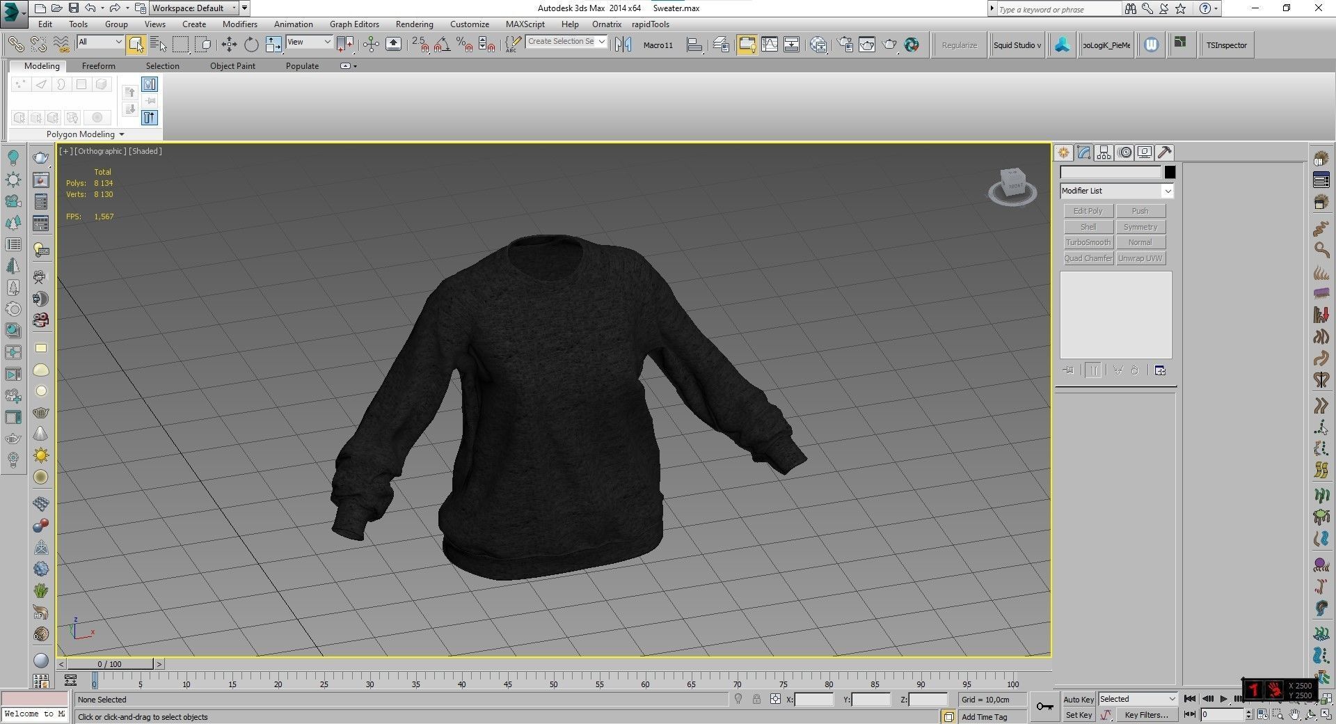 Sweater Low-poly 3D model_3