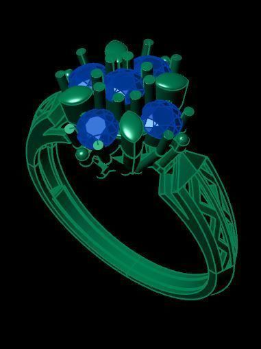 ruby ring 3D print model_9