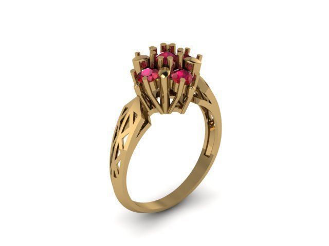 ruby ring 3D print model_4