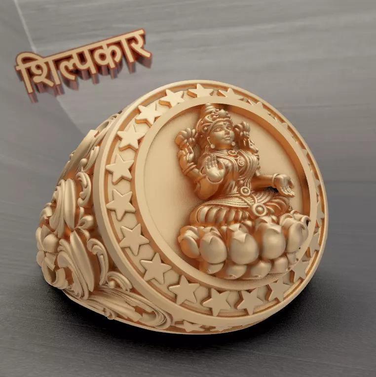 LAXMI JI RING HIGH QUALITY 3D DESIGN 3D print model