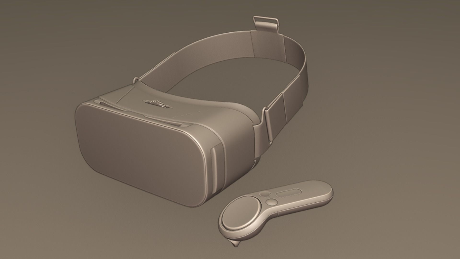 Samsung Gear VR  with Controller 3D model_11