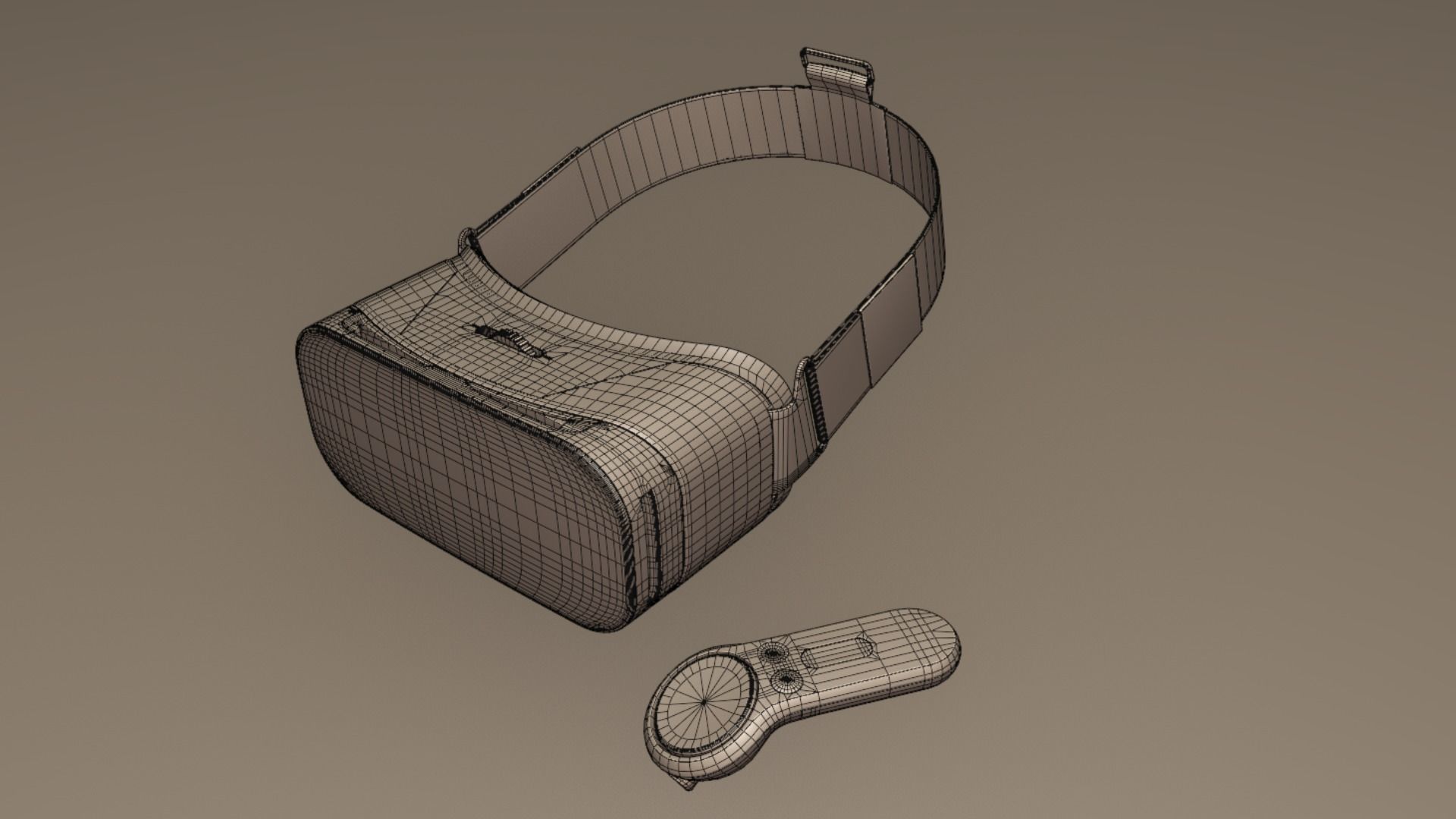 Samsung Gear VR  with Controller 3D model_12