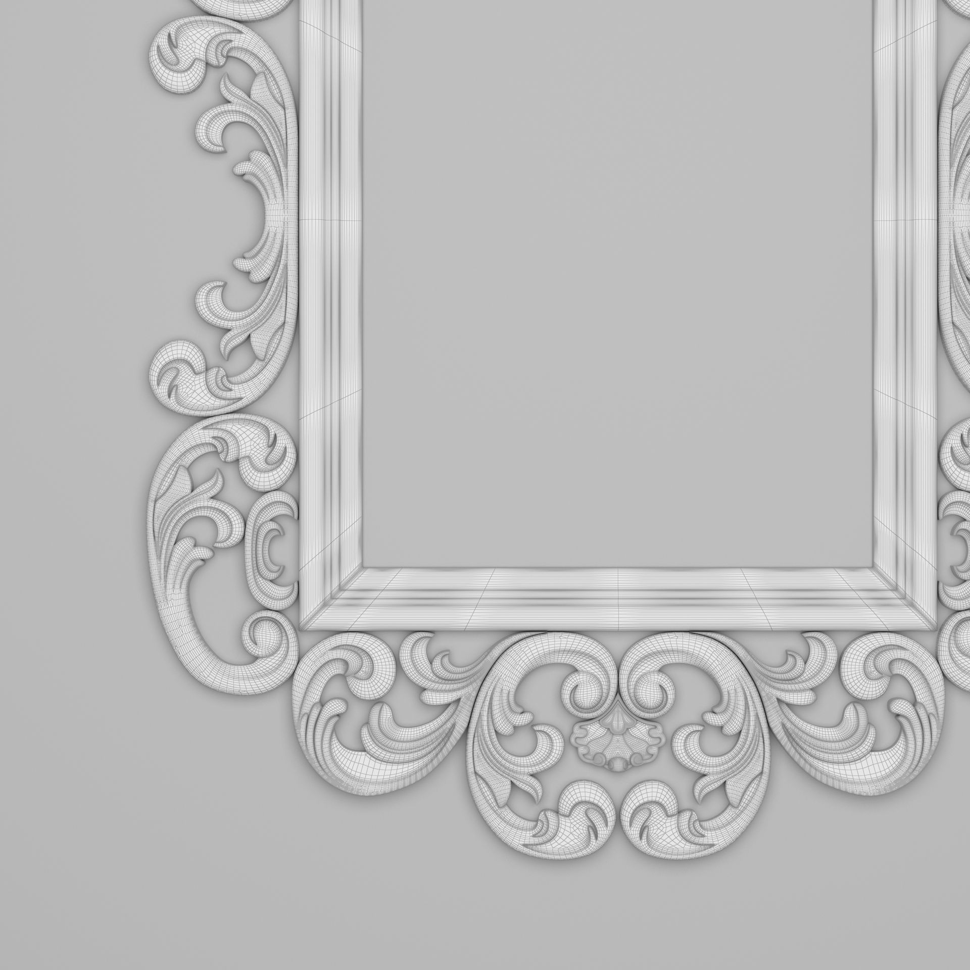 Classic Frame Mirror 005 3D model_10