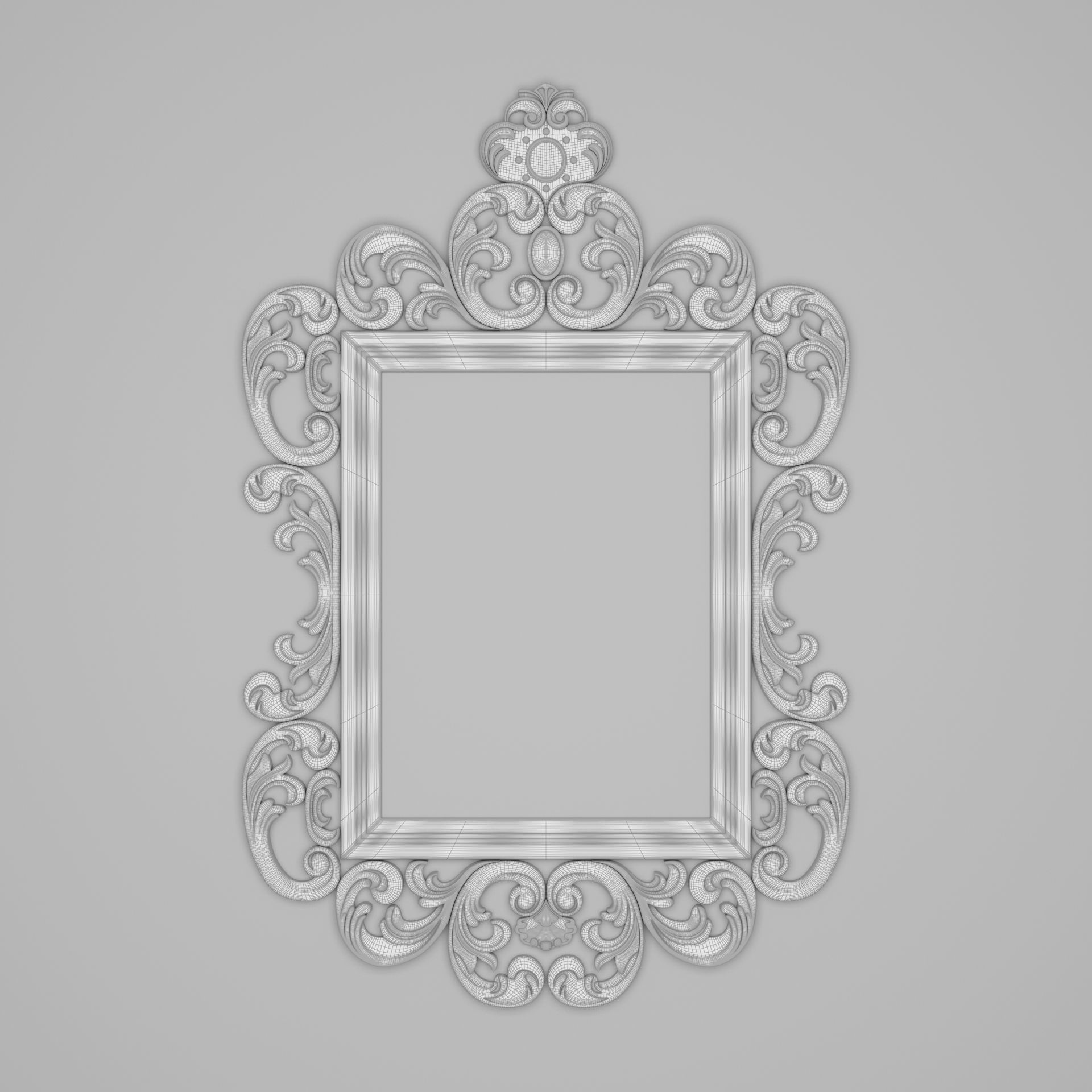Classic Frame Mirror 005 3D model_7