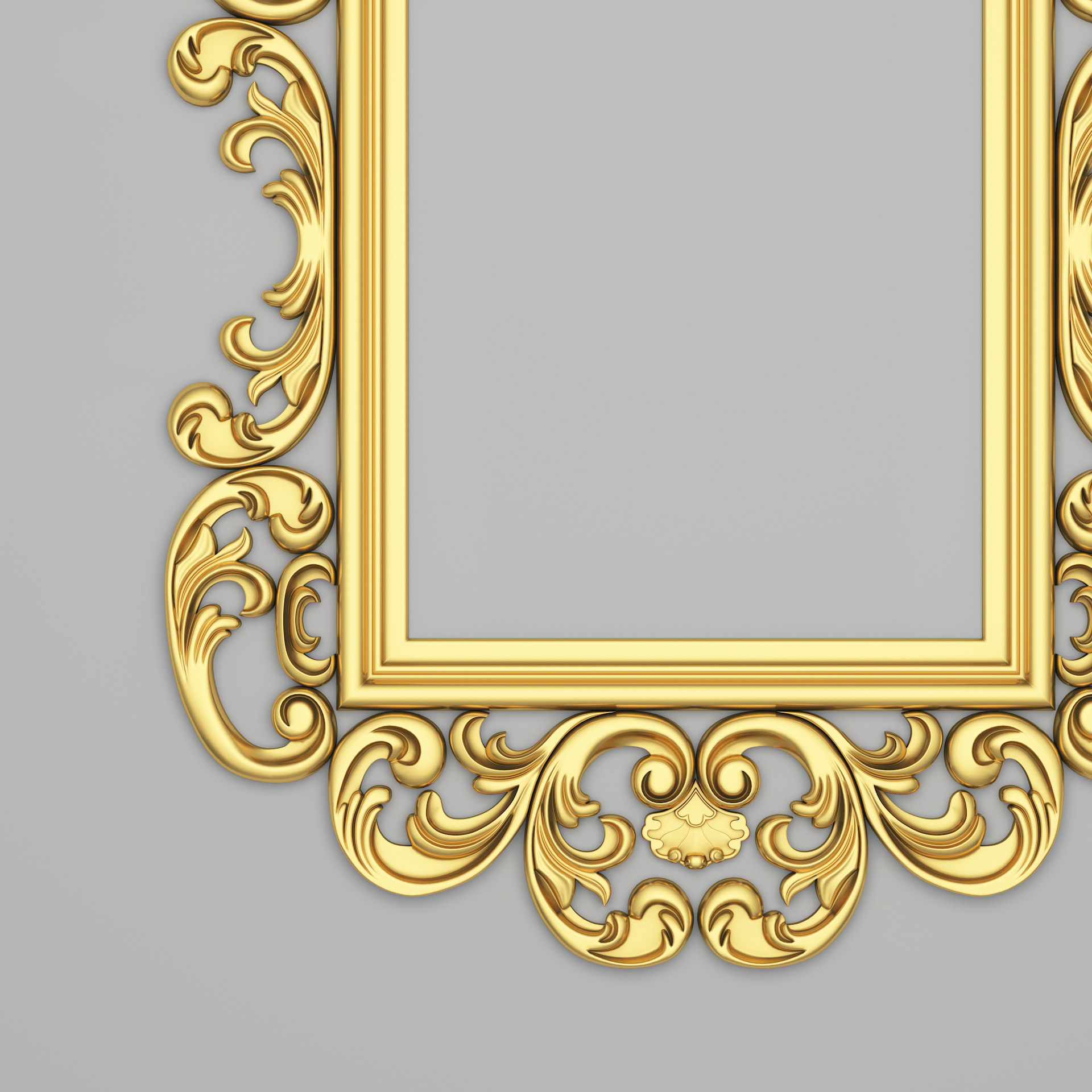 Classic Frame Mirror 005 3D model_4