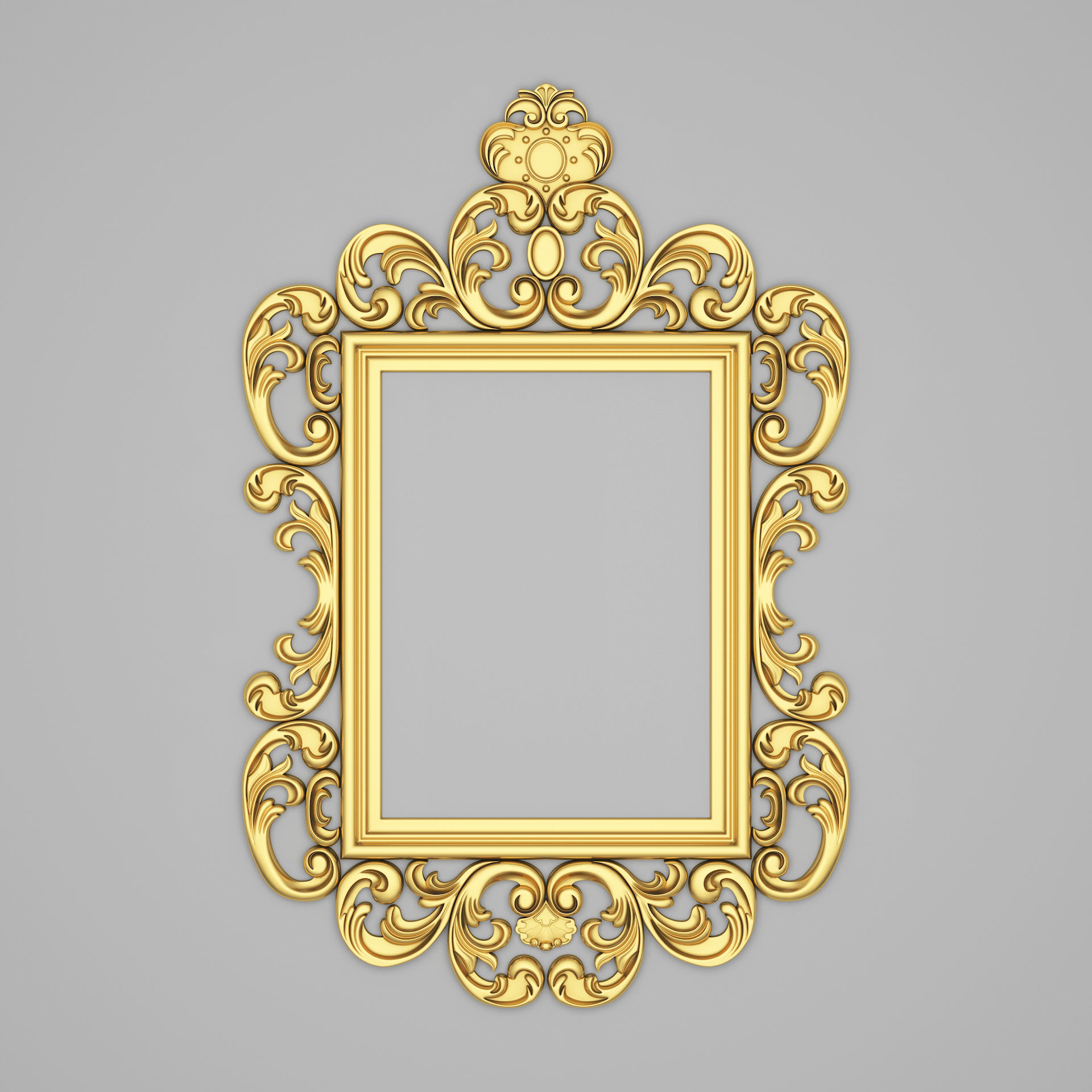 Classic Frame Mirror 005 3D model_1