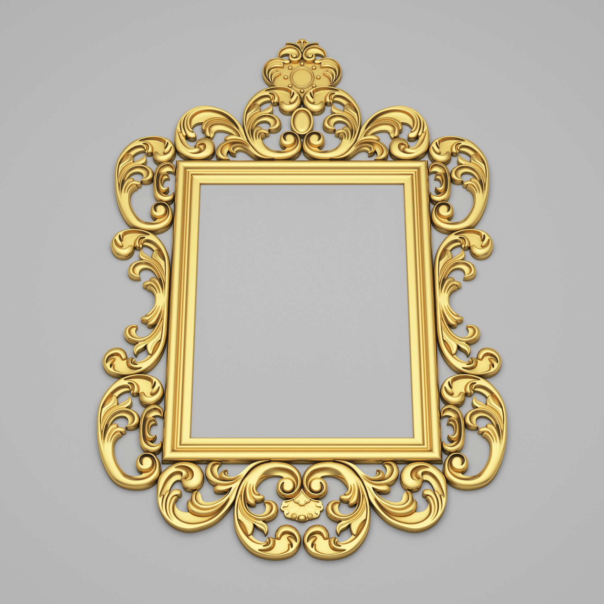 Classic Frame Mirror 005 3D model_2