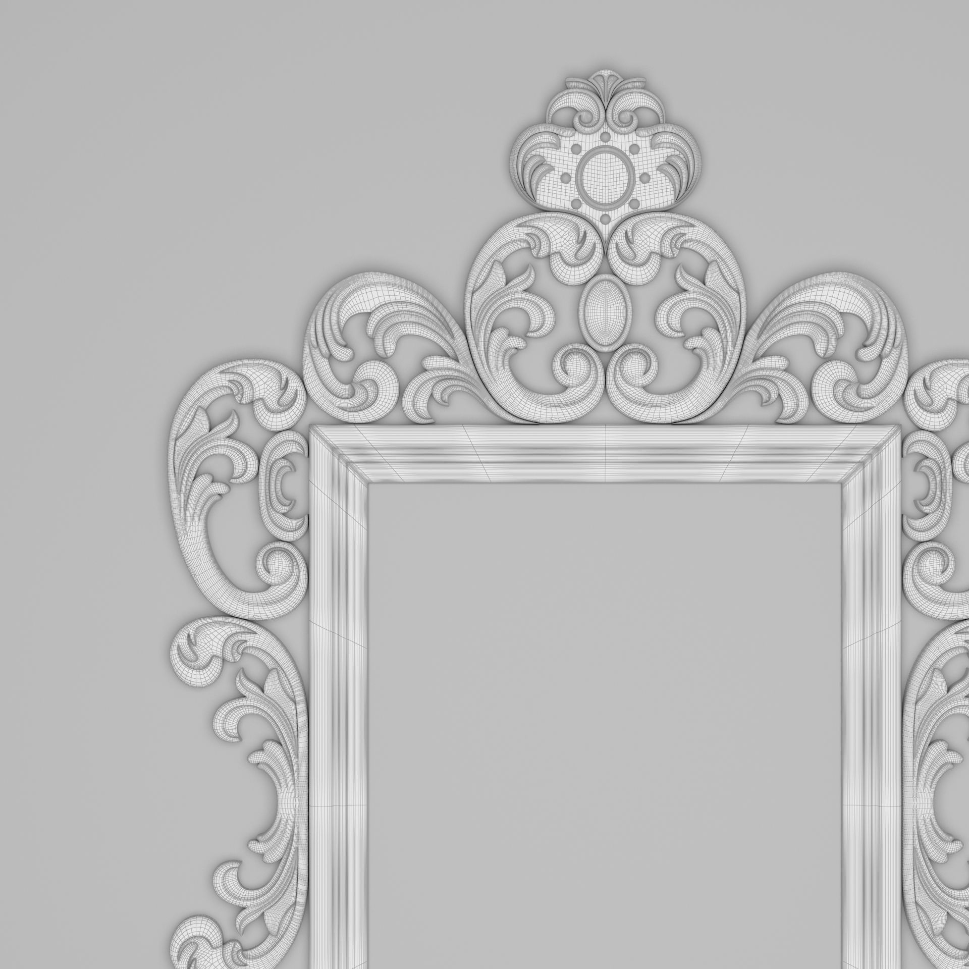 Classic Frame Mirror 005 3D model_9