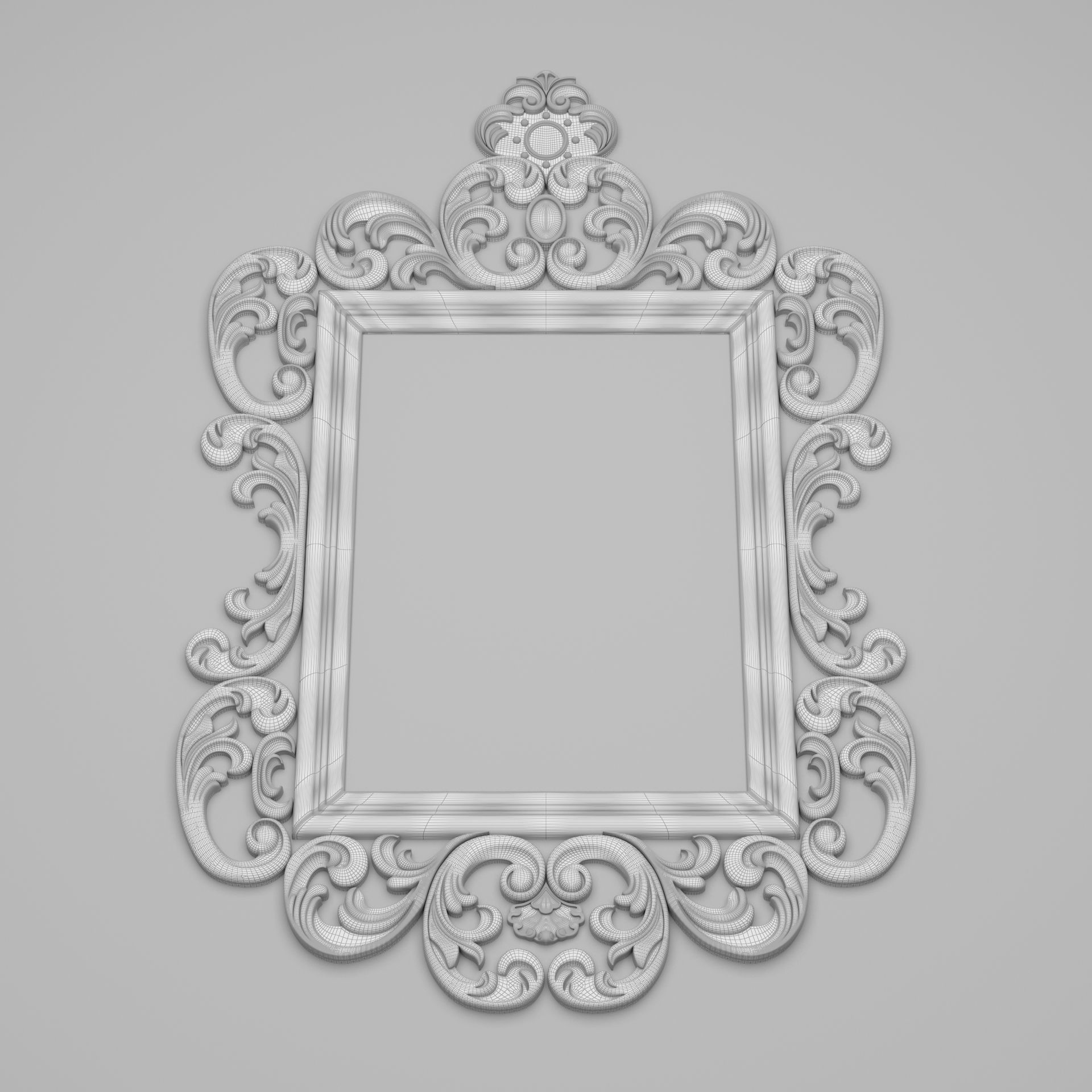 Classic Frame Mirror 005 3D model_8