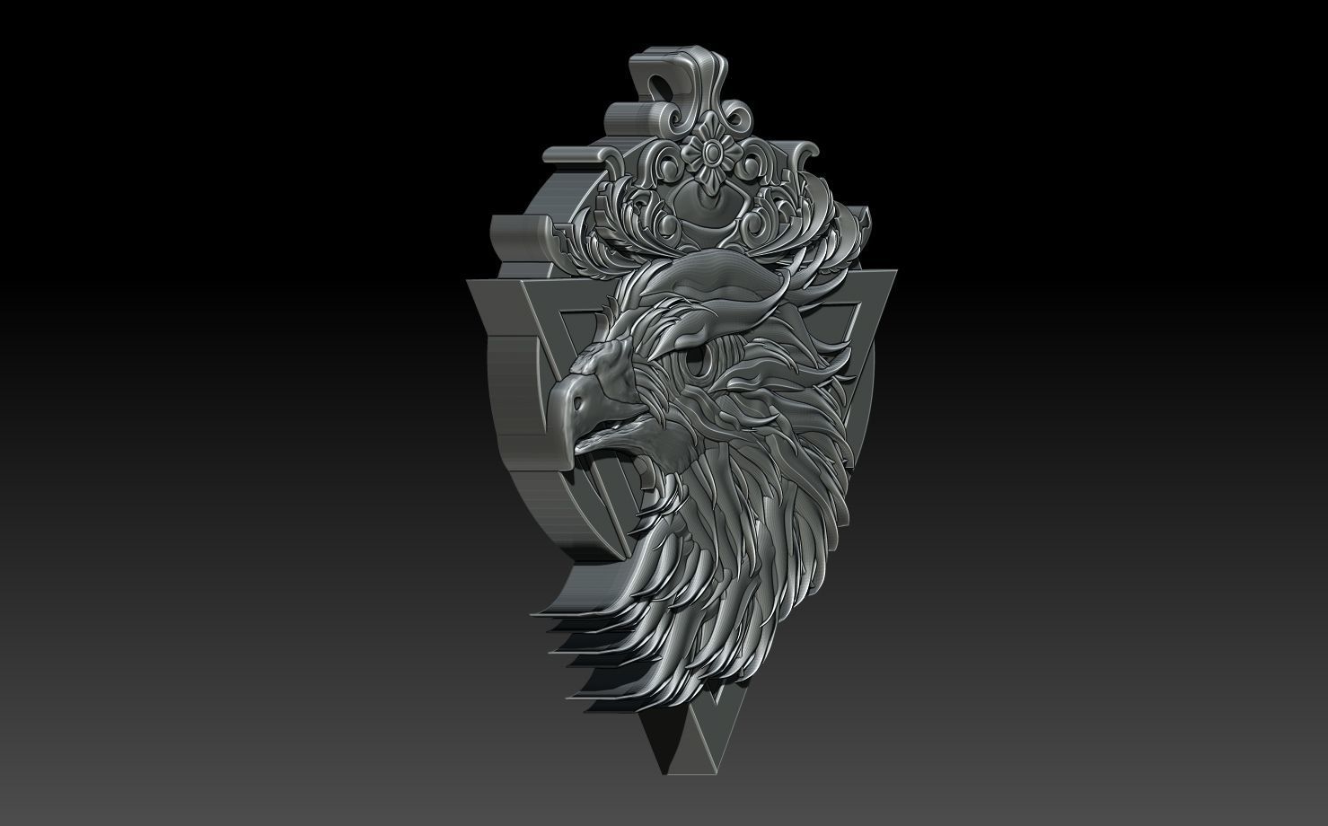 EAGLE PENDANT 3D print model_2