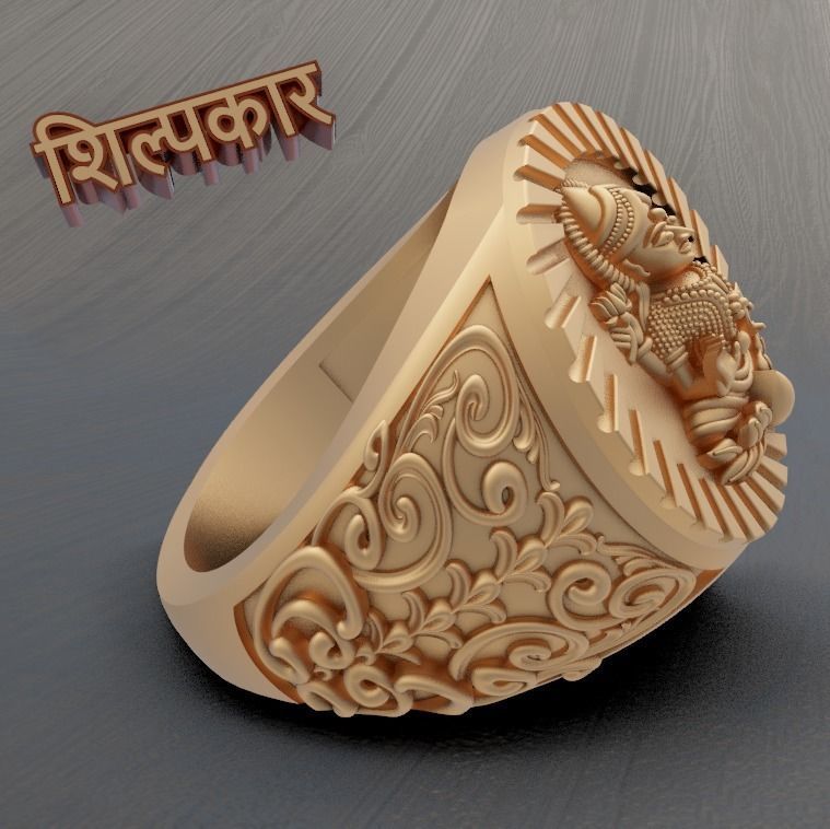 LAXMI JI RING DESIGN - HIGH QUALITY 3D DESIGN 3D print model_1