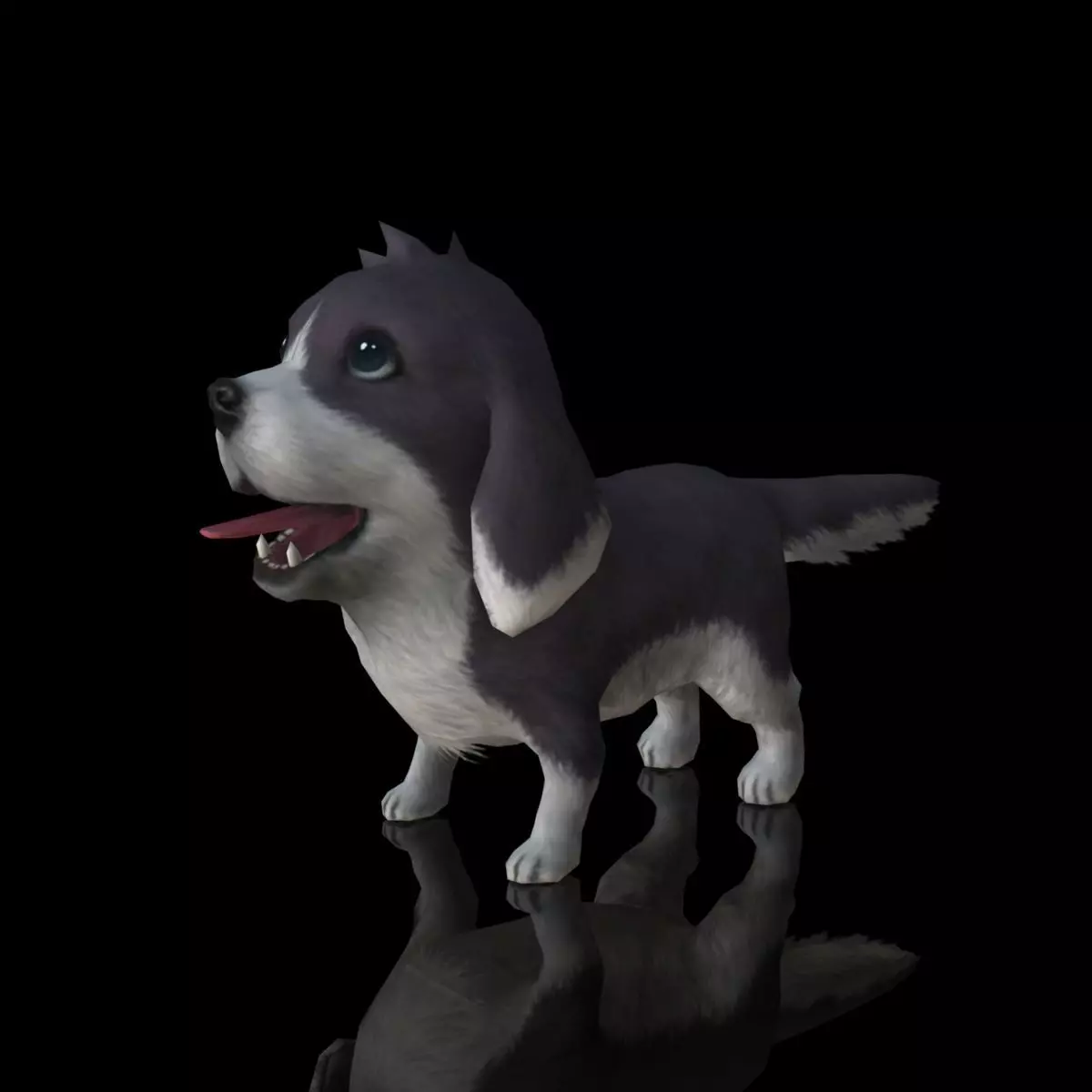 cute dog puppy Low-poly 3D model