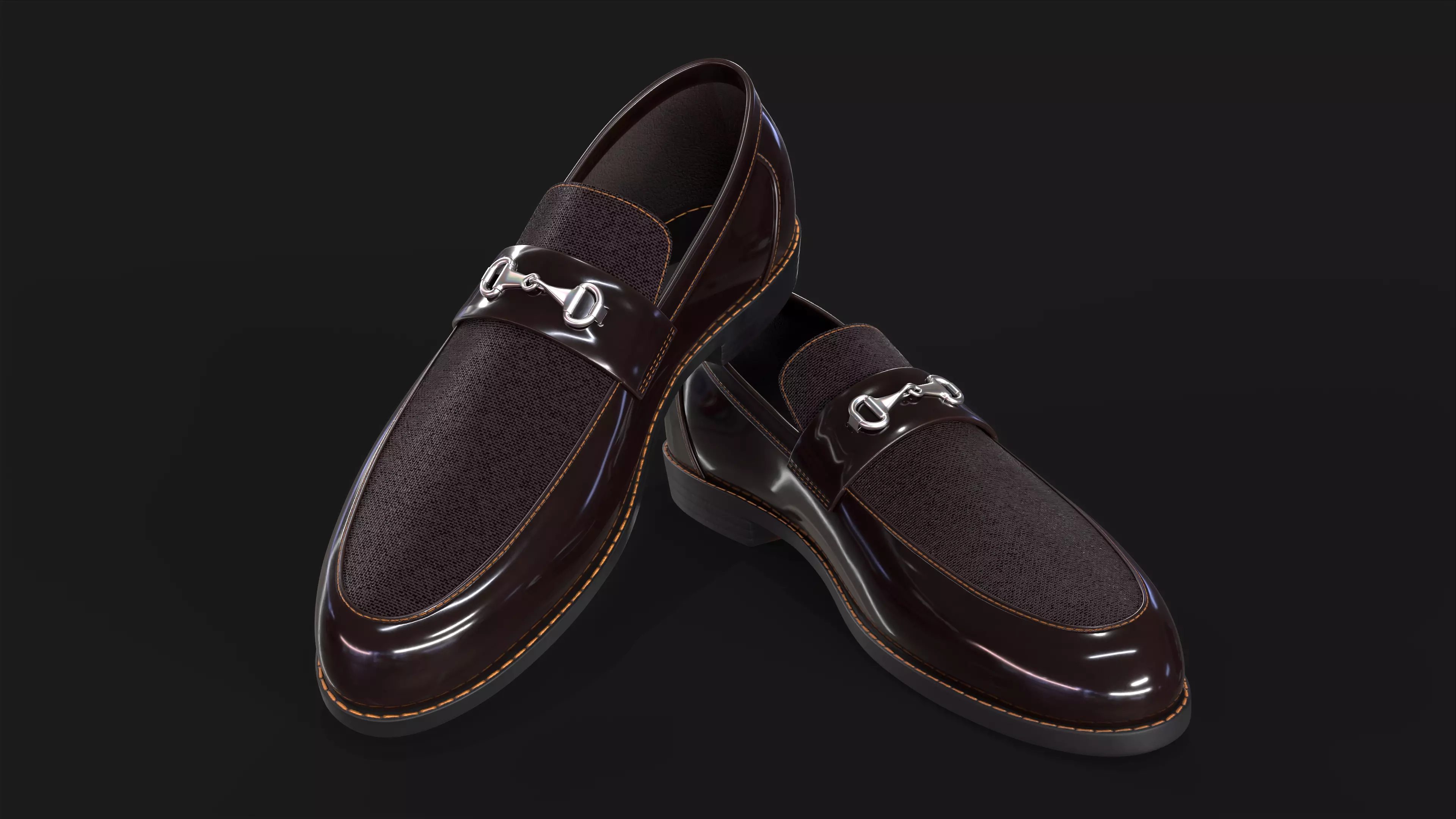 Formal Loafers Shoes Low-poly 3D model
