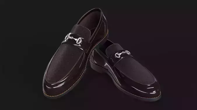 Formal Loafers Shoes Low-poly 3D model