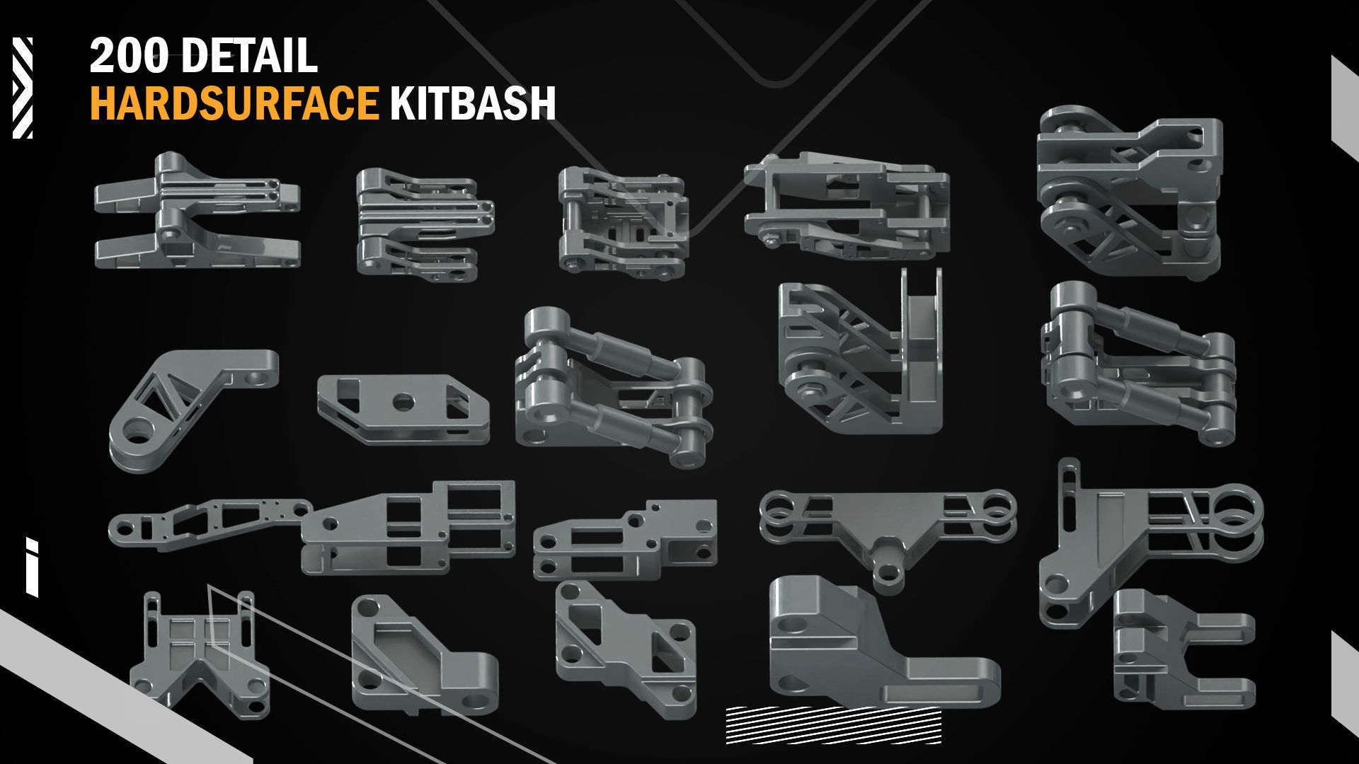200 Detail Hard Surface Kitbash vol8 3D model_2
