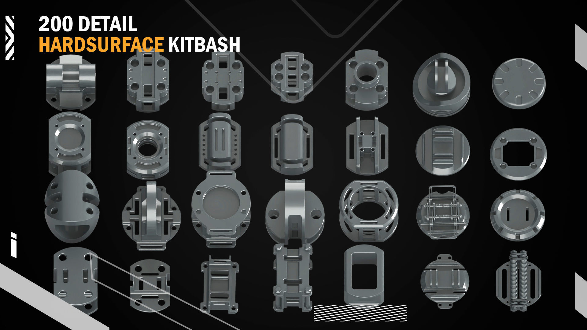 200 Detail Hard Surface Kitbash vol8 3D model_7