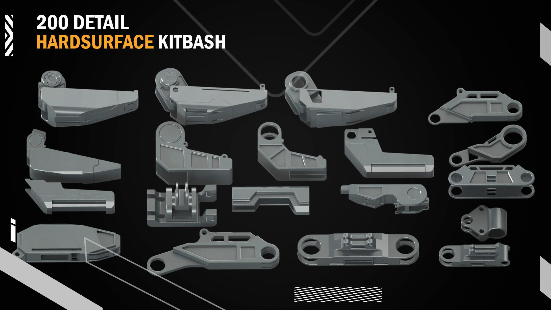 200 Detail Hard Surface Kitbash vol8 3D model_4