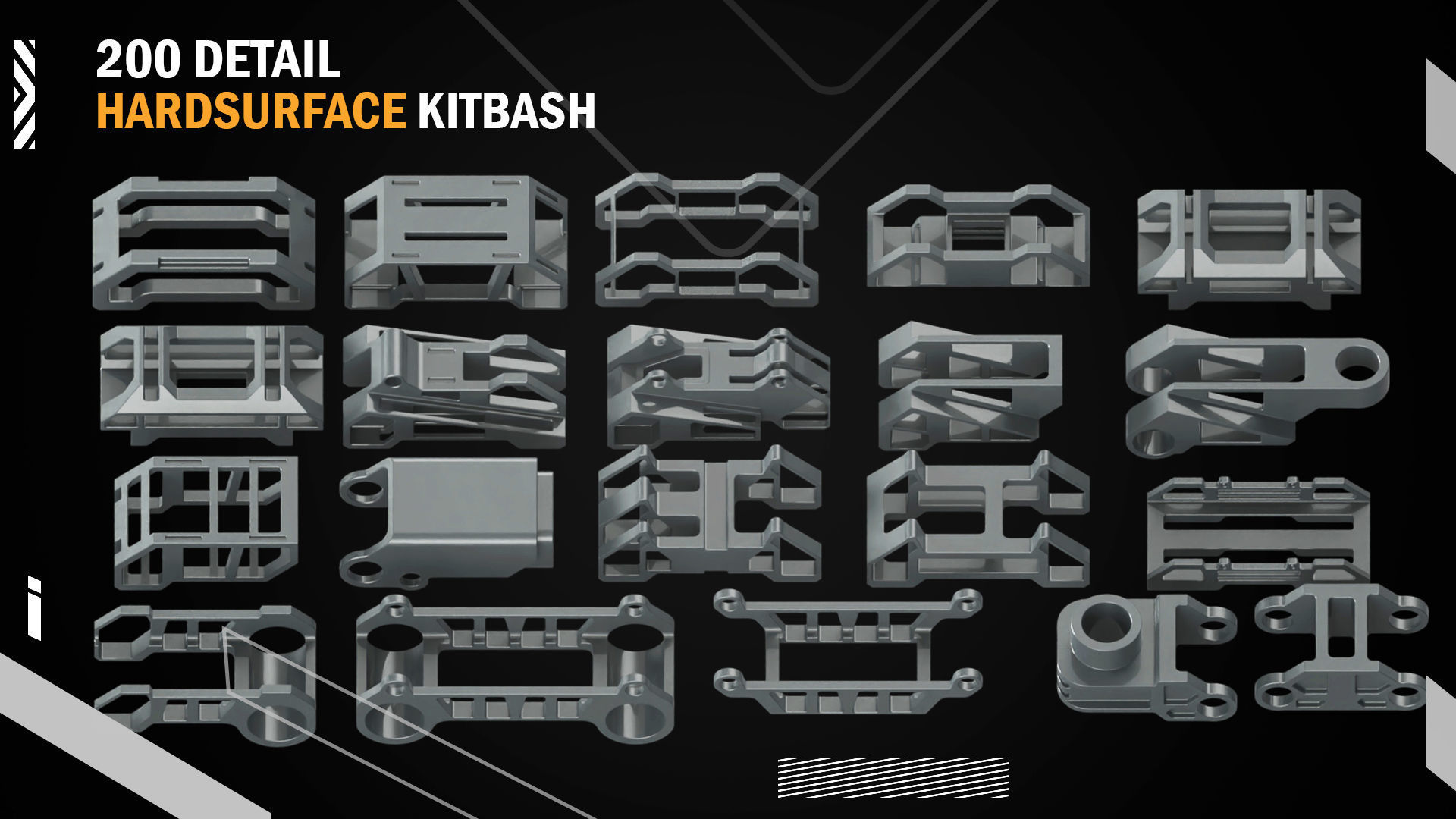 200 Detail Hard Surface Kitbash vol8 3D model_1