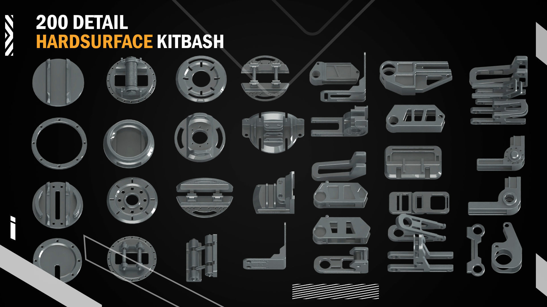200 Detail Hard Surface Kitbash vol8 3D model_6