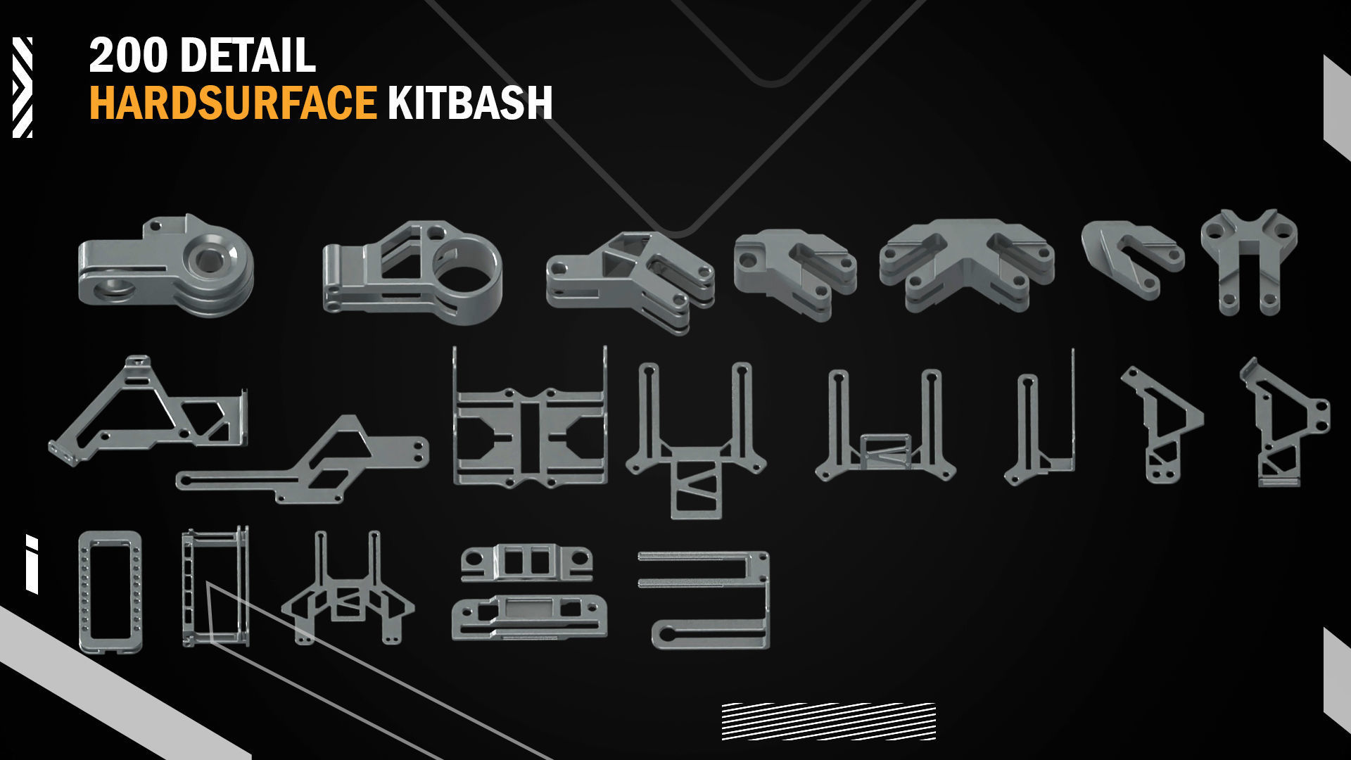 200 Detail Hard Surface Kitbash vol8 3D model_5