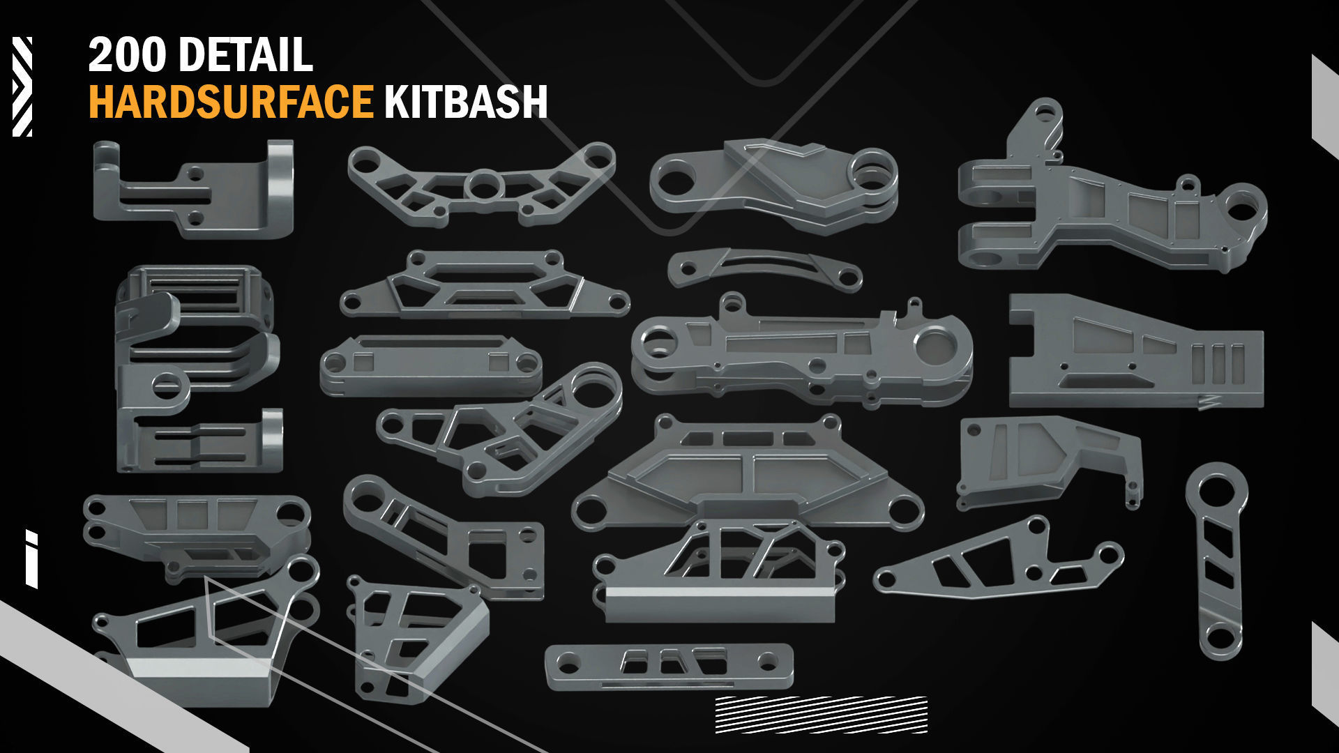 200 Detail Hard Surface Kitbash vol8 3D model_8
