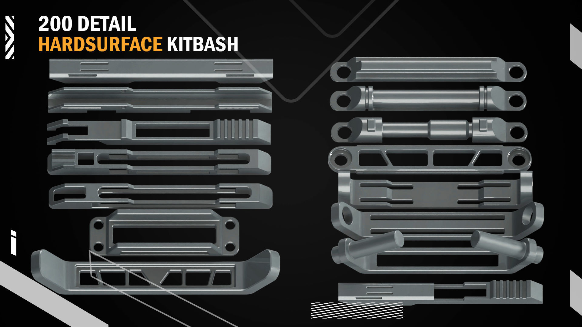200 Detail Hard Surface Kitbash vol8 3D model_9