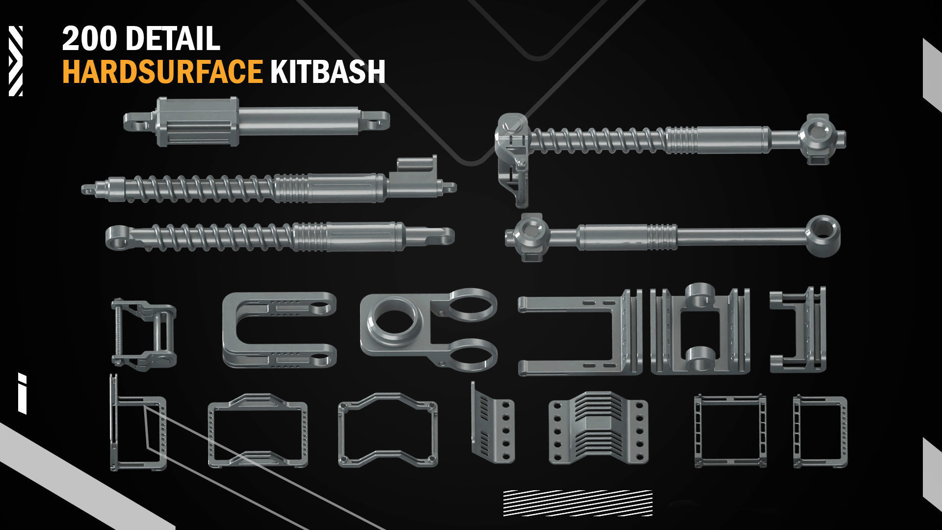 200 Detail Hard Surface Kitbash vol8 3D model_3