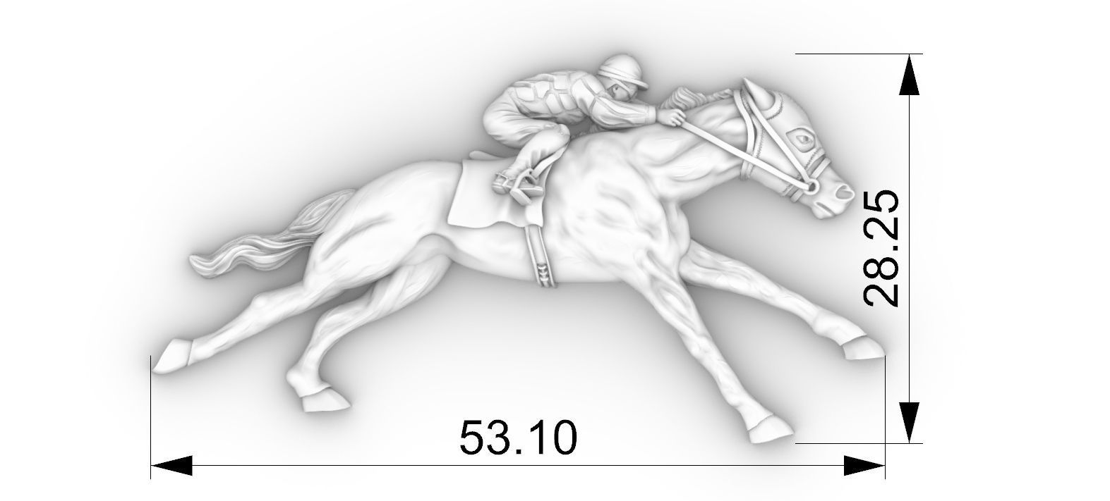 Race Horse With Jockey 3D print model_8