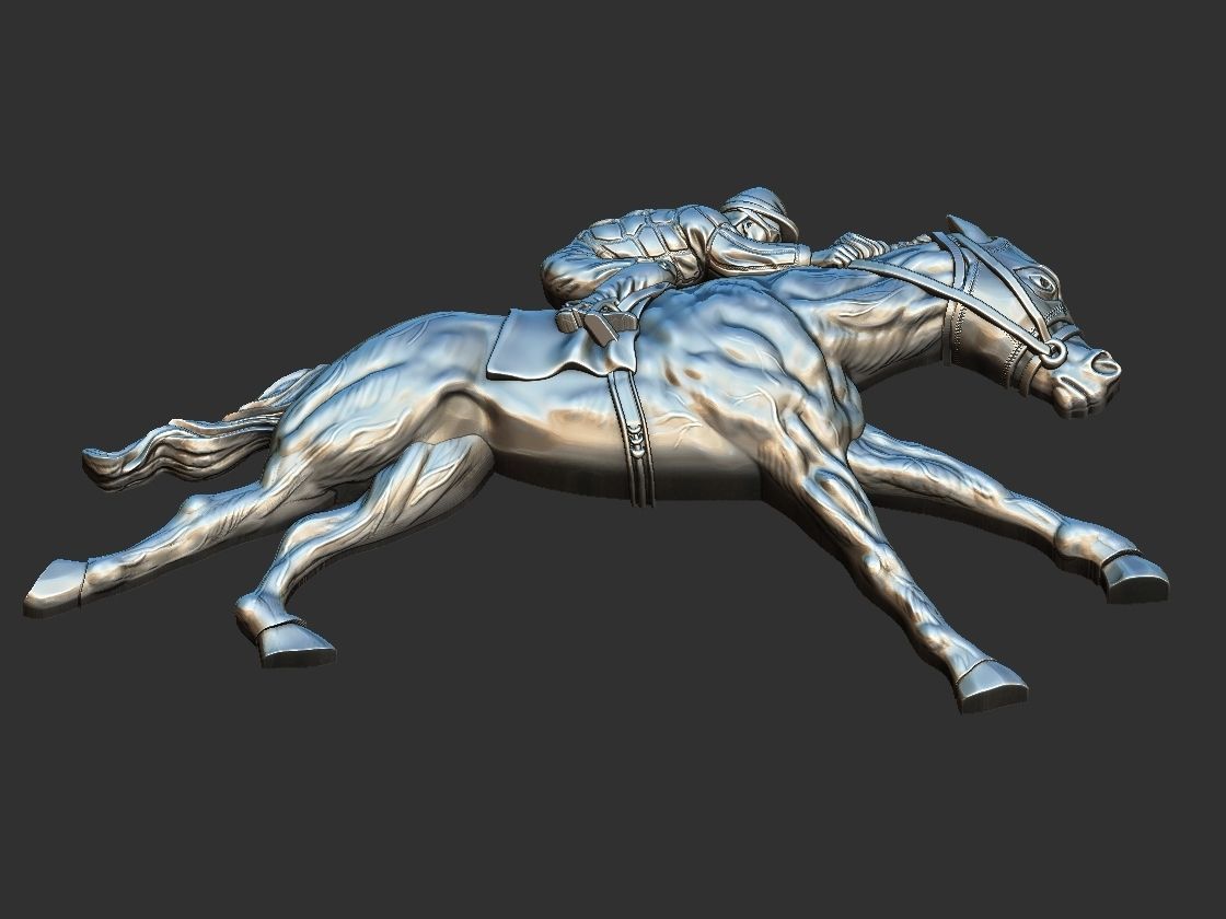 Race Horse With Jockey 3D print model_1