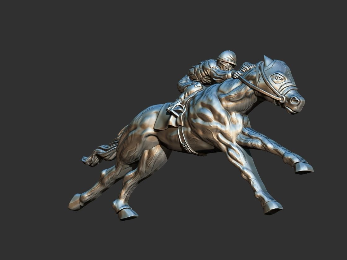 Race Horse With Jockey 3D print model_14