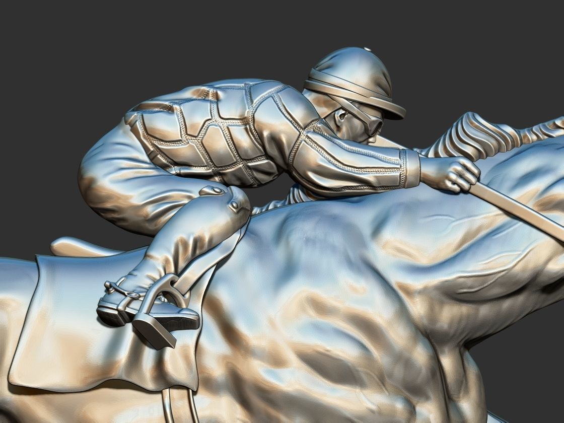 Race Horse With Jockey 3D print model_9