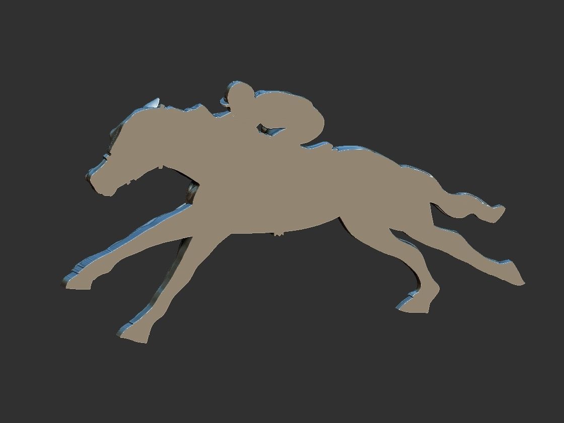 Race Horse With Jockey 3D print model_12
