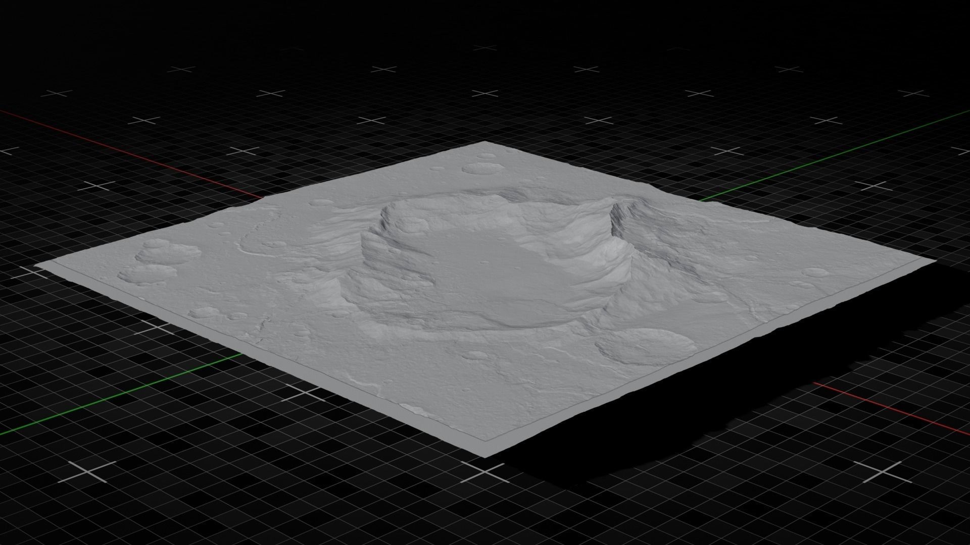 Moon Crater 3 with 8K Textures 3D model_3