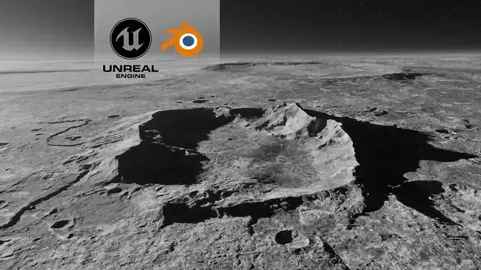 Moon Crater 3 with 8K Textures 3D model