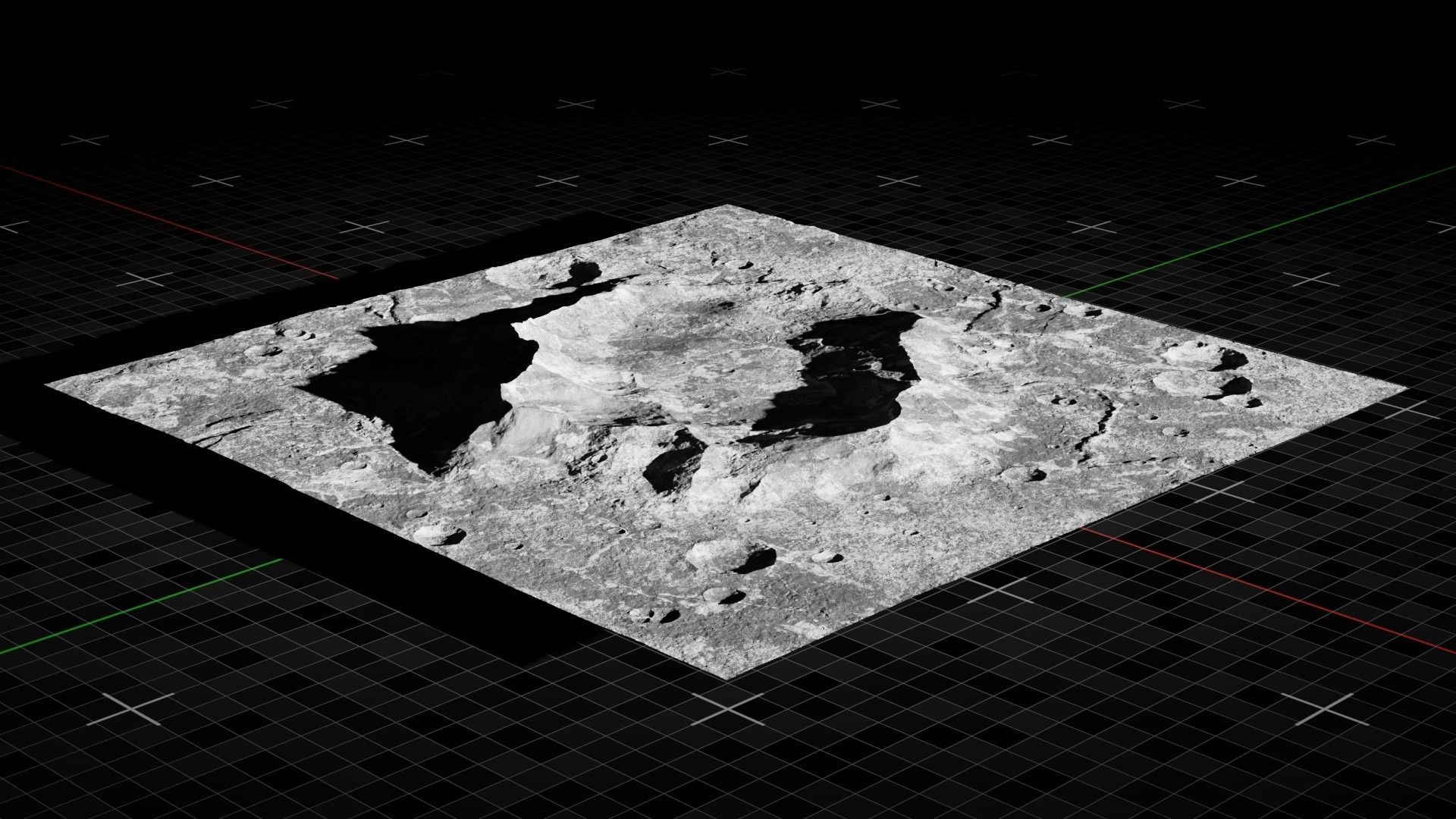 Moon Crater 3 with 8K Textures 3D model_5