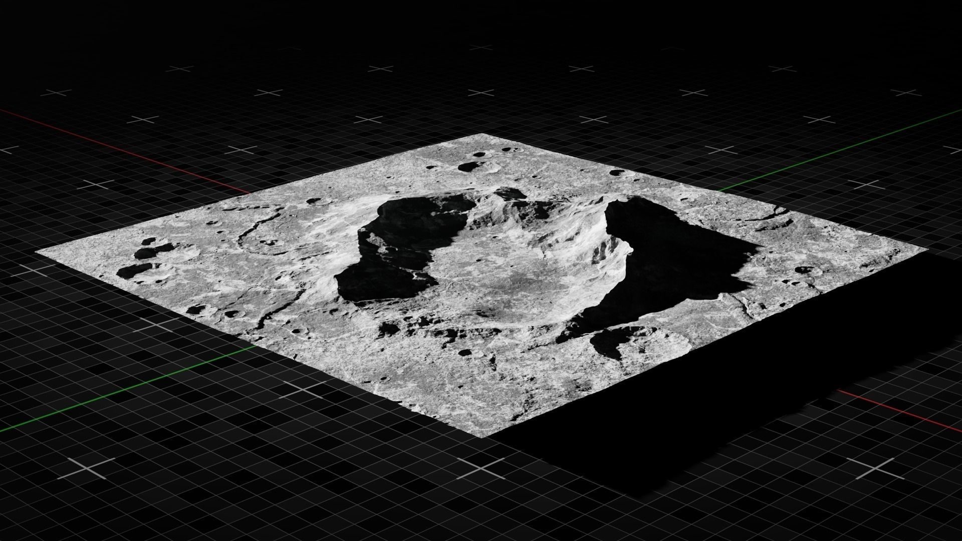 Moon Crater 3 with 8K Textures 3D model_1