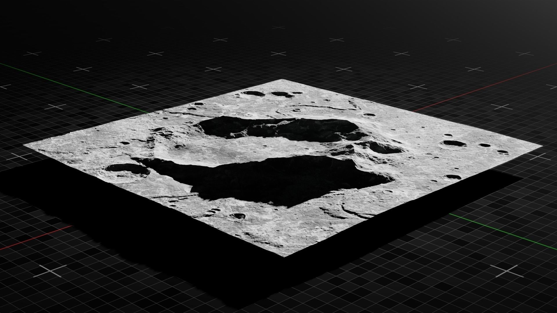 Moon Crater 3 with 8K Textures 3D model_4