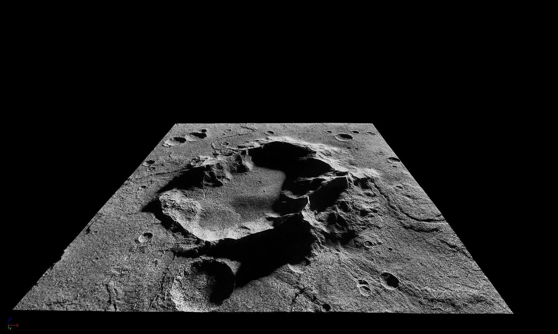 Moon Crater 3 with 8K Textures 3D model_12