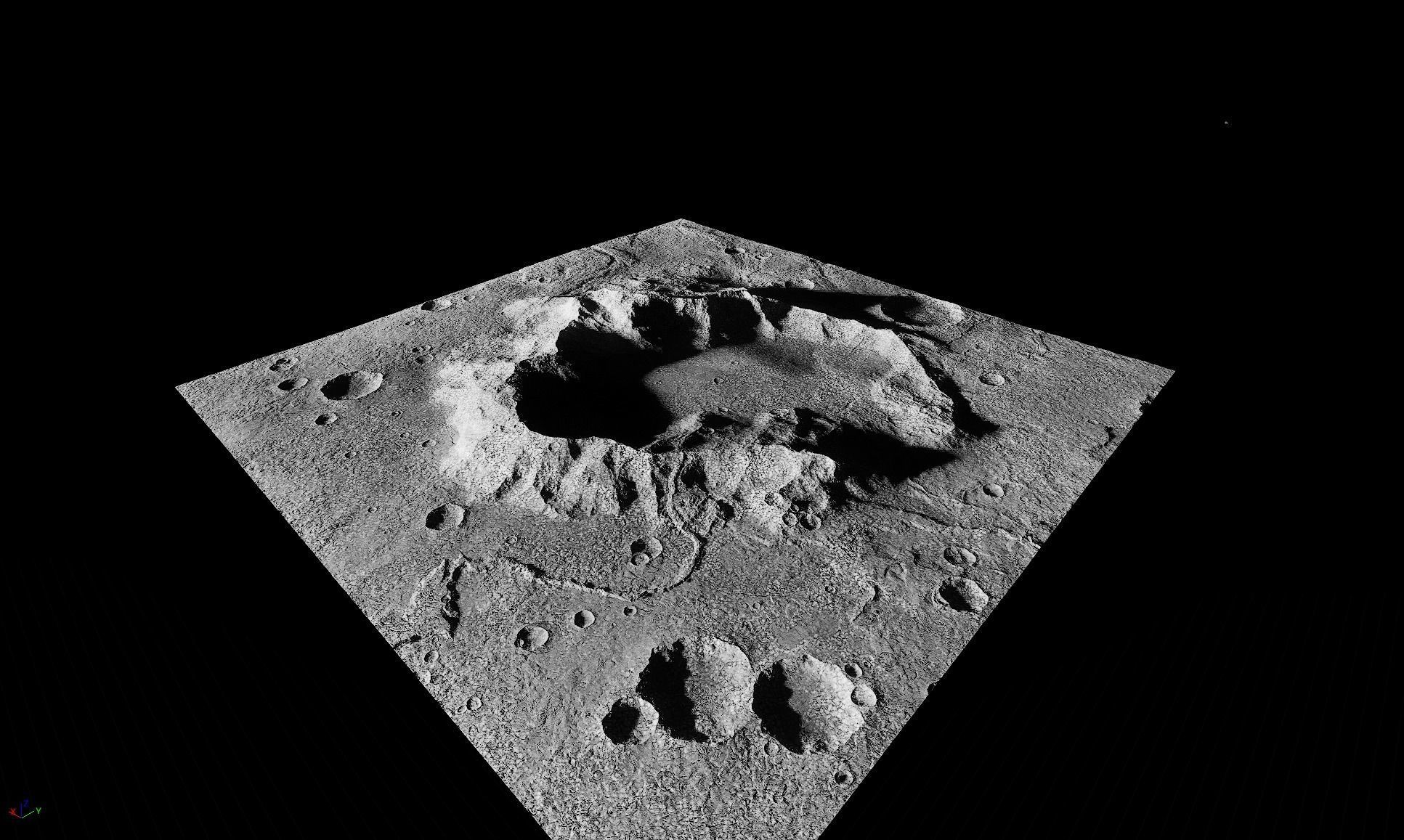 Moon Crater 3 with 8K Textures 3D model_13