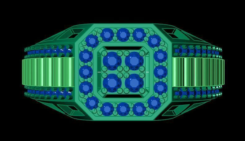 man ring for daimonds 3D print model_9