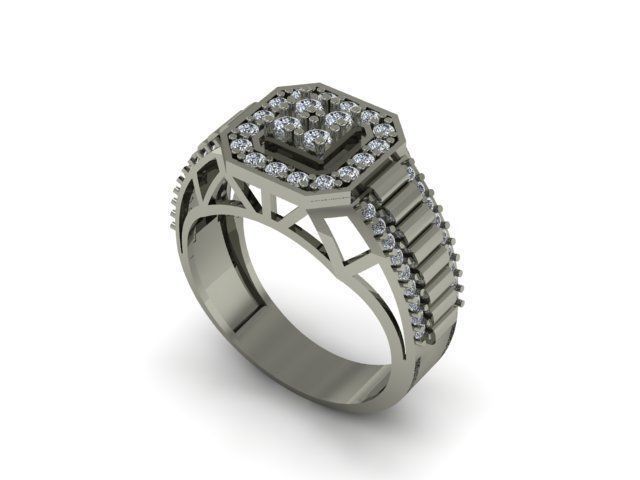 man ring for daimonds 3D print model_1