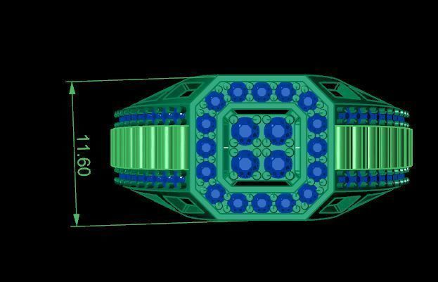 man ring for daimonds 3D print model_13