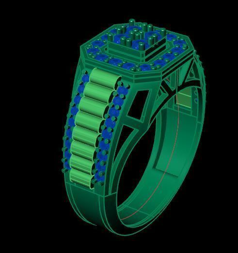 man ring for daimonds 3D print model_8