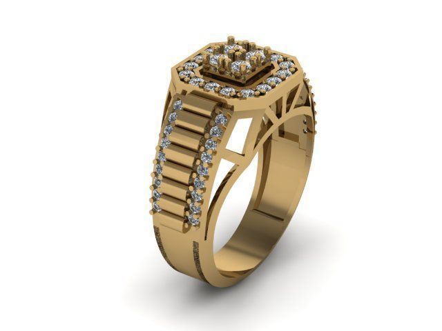 man ring for daimonds 3D print model_4