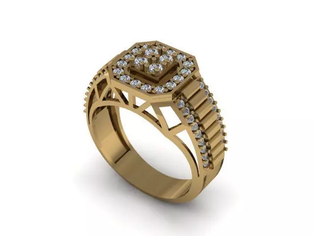 man ring for daimonds 3D print model_0