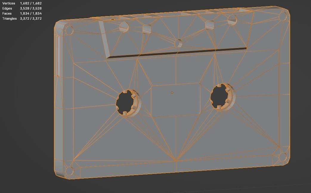 Compact cassette tape vintage 3D model_1