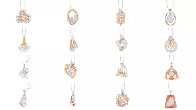 50 High Jewelry Diamond Pendant Necklace 3dm stl 3mf obj glb 