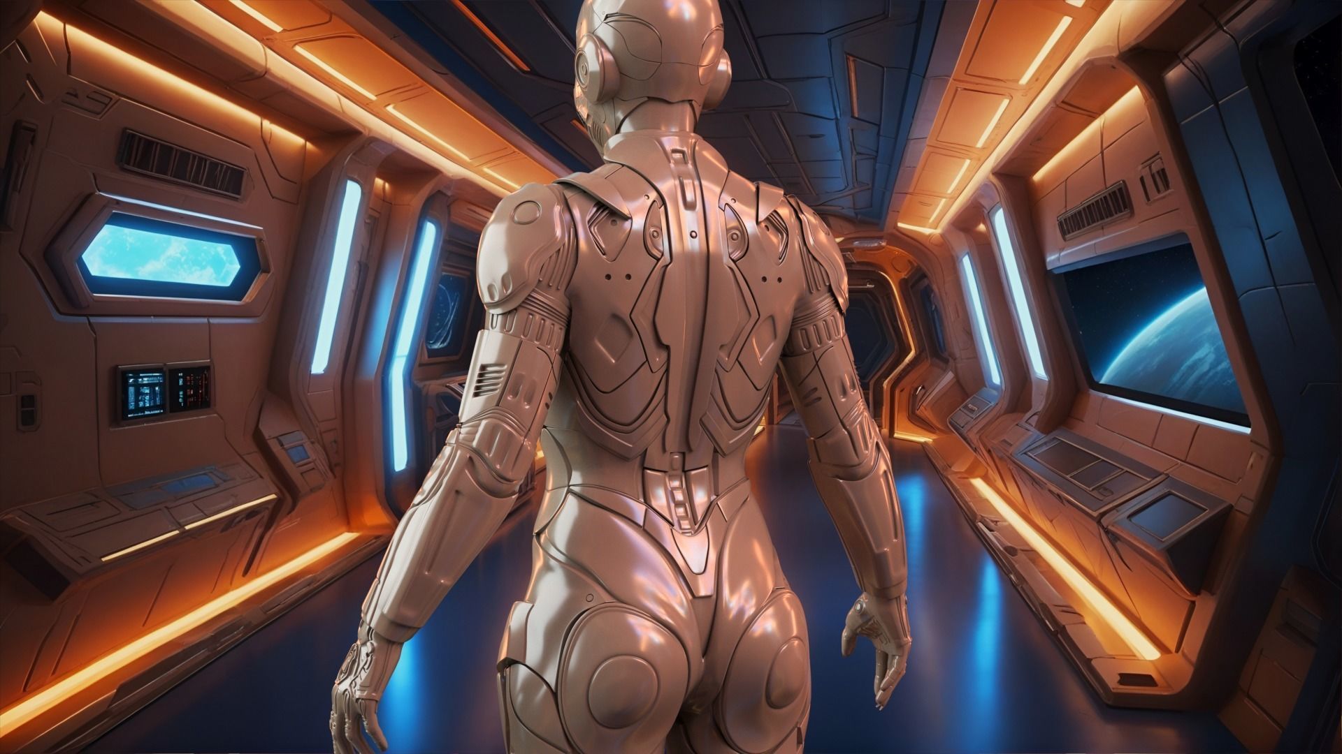 Cyborg Clay Low Poly Low-poly 3D model_6